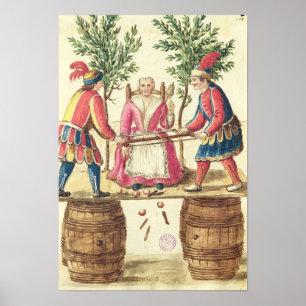 Póster Dos magos venecianos que asierran a una mujer por