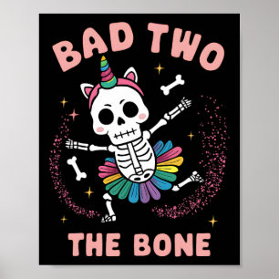 Póster Dos malos El cumpleaños 2 de Halloween con huesos