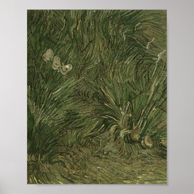 Póster Dos mariposas blancas, Bella Artes Van Gogh (Frente)