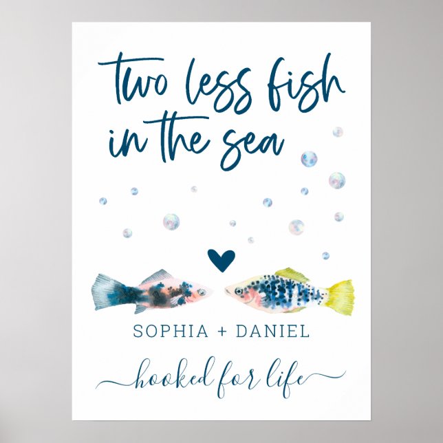 Póster Dos Menos Peces En El Mar Bodas Bienvenida 27x40 (Frente)