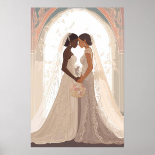 Póster Dos mujeres en el poster del altar
