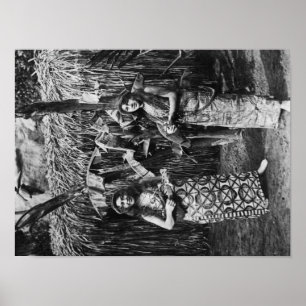 Póster Dos mujeres hawaianas con fotos en ucraniano