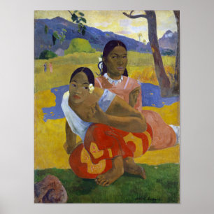 Póster Dos mujeres tahitianas, Gauguin