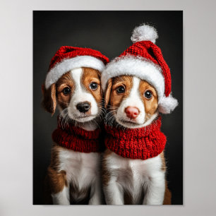 Póster Dos Navidades cachorros
