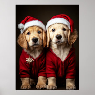 Póster Dos Navidades cachorros