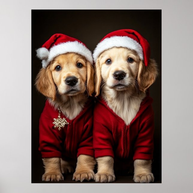 Póster Dos Navidades cachorros (Frente)