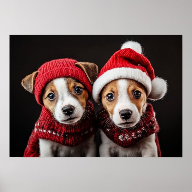 Póster Dos Navidades cachorros (Frente)