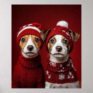 Póster Dos Navidades cachorros