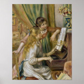 Póster Dos niñas al piano por Renoir Imprimir
