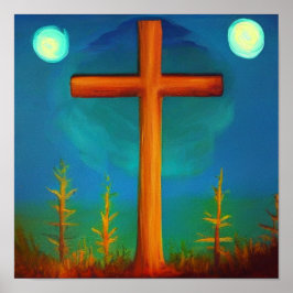 Póster Dos opciones cruzadas en un jardín en un Poster no