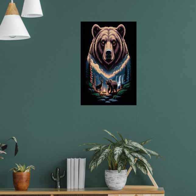 Póster Dos osos en el bosque oscuro (Salón 1)