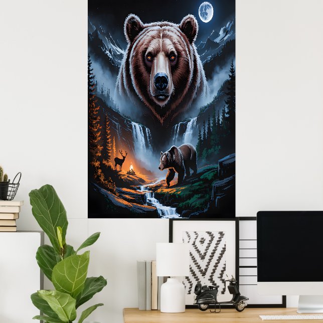 Póster Dos osos en el bosque oscuro 4 (Oficina en casa)
