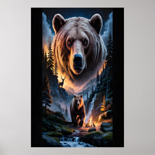 Póster Dos osos en el bosque oscuro 6 (Frente)