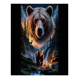 Póster Dos osos en el bosque oscuro 6