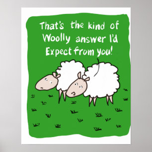 Póster Dos ovejas charlando en un campo