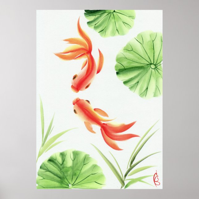 Póster Dos peces de colores (Frente)
