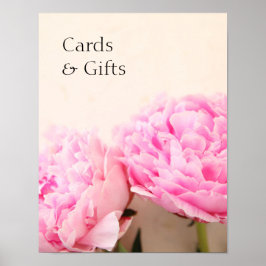 Póster Dos peonatos de regalos de cartas rosas