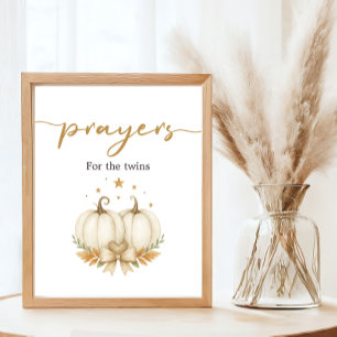 Póster Dos Pequeñas Calabazas Gemelas Oraciones de Ducha