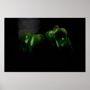 Póster Dos pimientos verdes wapcna