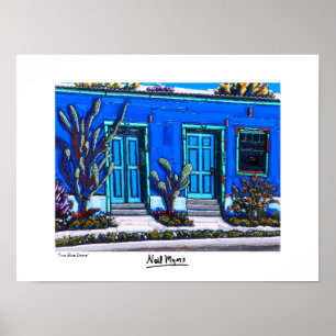 Póster "Dos puertas azules"