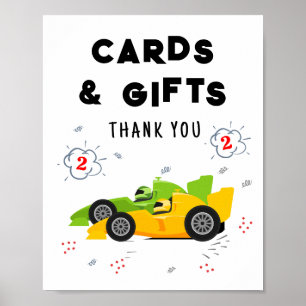 Póster Dos rápidas tarjetas de cumpleaños y Rótulo de reg