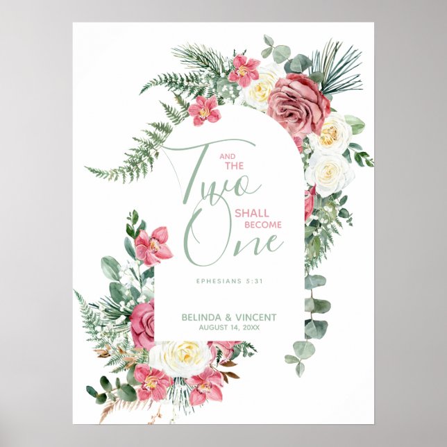 Póster Dos Se Convertirán En Un Verso Boda De La Biblia (Frente)