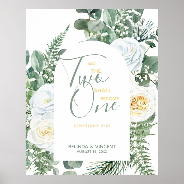 Póster Dos Se Convertirán En Un Verso Boda De La Biblia (Frente)