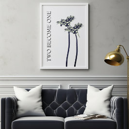 Póster Dos Se Convierten En Un Boda Floral