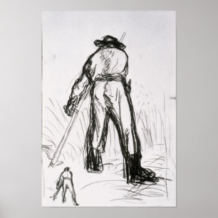 Póster Dos segadores vistos de la parte posterior