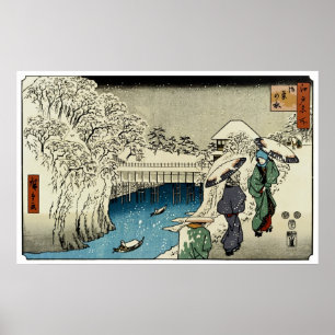 Póster Dos señoras que conversan en la nieve