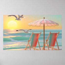 Póster "Dos Sillas Junto Al Mar"