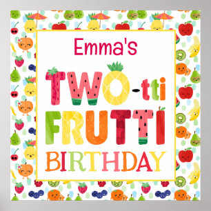 Póster Dos-tti Frutti Cuties 2º Fiesta de cumpleaños
