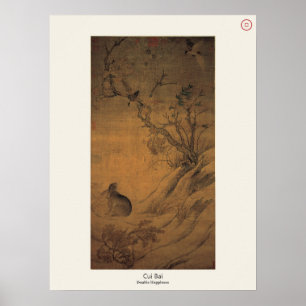 Póster Dos urracas y una liebre - Cui Bai, dinastía Song