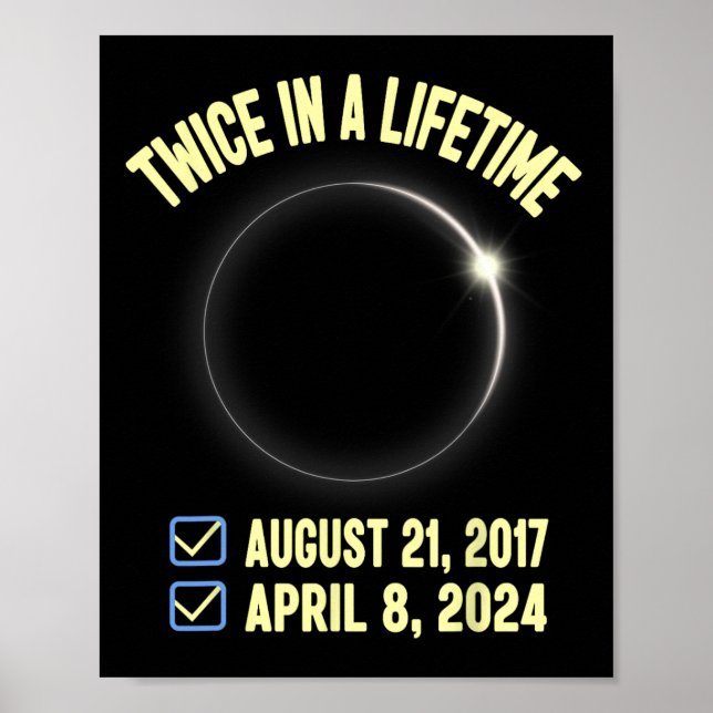 Póster Dos Veces En Un Eclipse Solar De Por Vida 2024 Ecl (Frente)