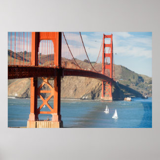 Póster Dos veleros Golden Gate Bridge Bahía de San Franci