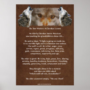 Póster DOS WOLVES CHEROKEE STORY Wolf Poster