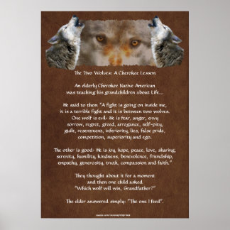 Póster DOS WOLVES CHEROKEE STORY Wolf Poster