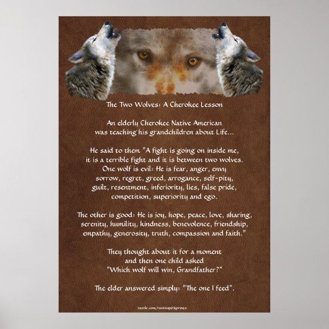 Póster DOS WOLVES CHEROKEE STORY Wolf Poster (Frente)