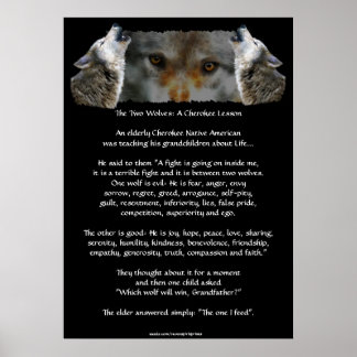 Póster DOS WOLVES CHEROKEE STORY Wolf Poster