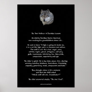 Póster DOS WOLVES CHEROKEE TALE Art Poster