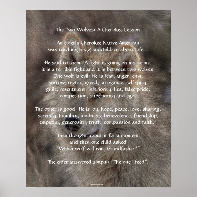 Póster DOS WOLVES CHEROKEE TALE Art Poster (Frente)