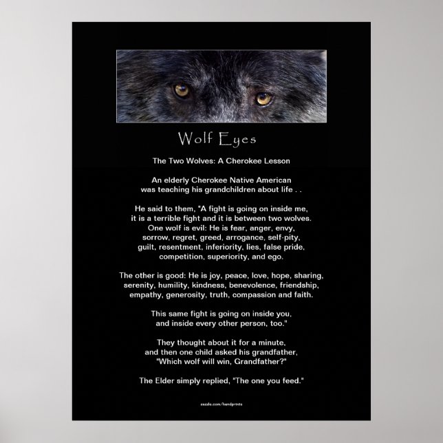 Póster DOS WOLVES CHEROKEE TALE Art Poster (Frente)