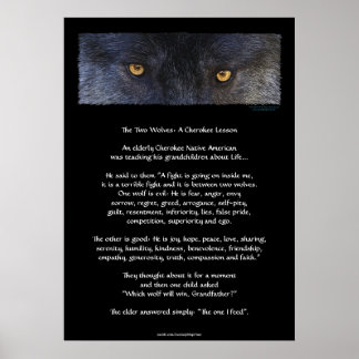 Póster DOS WOLVES CHEROKEE TALE Art Poster