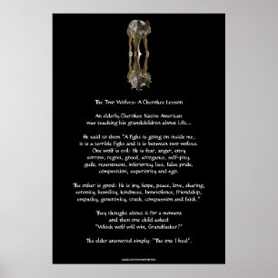 Póster DOS WOLVES CHEROKEE TALE Art Poster
