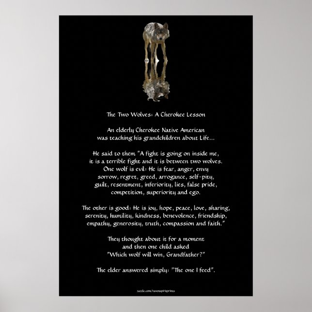 Póster DOS WOLVES CHEROKEE TALE Art Poster (Frente)