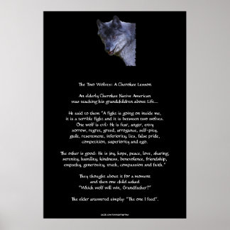 Póster DOS WOLVES CHEROKEE TALE Art Poster