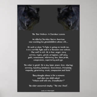 Póster DOS WOLVES CHEROKEE TALE Art Poster