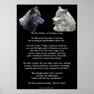 Póster DOS WOLVES CHEROKEE TALE Art Poster
