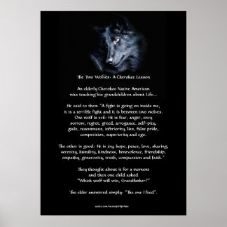 Póster DOS WOLVES CHEROKEE TALE Art Poster
