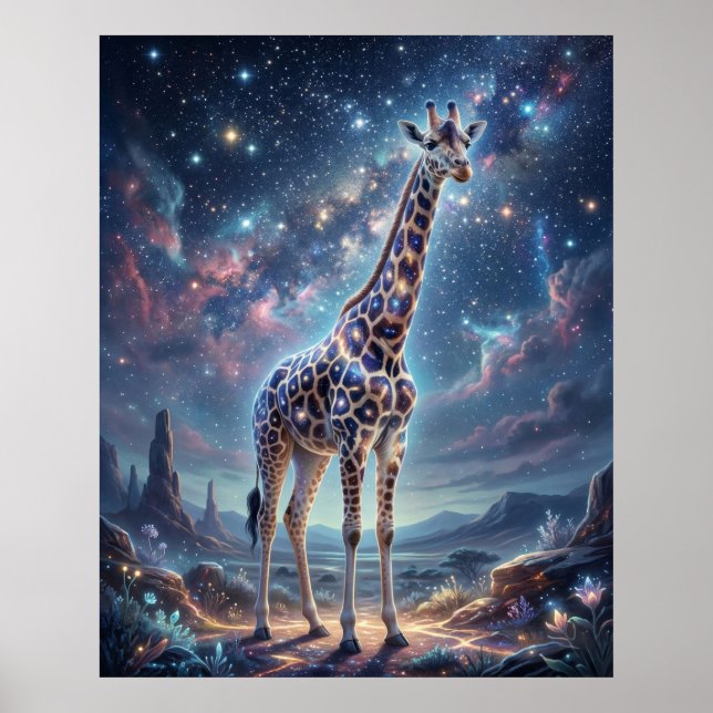 Póster Doscopio de Estrellas Jirafa Cósmica (Frente)